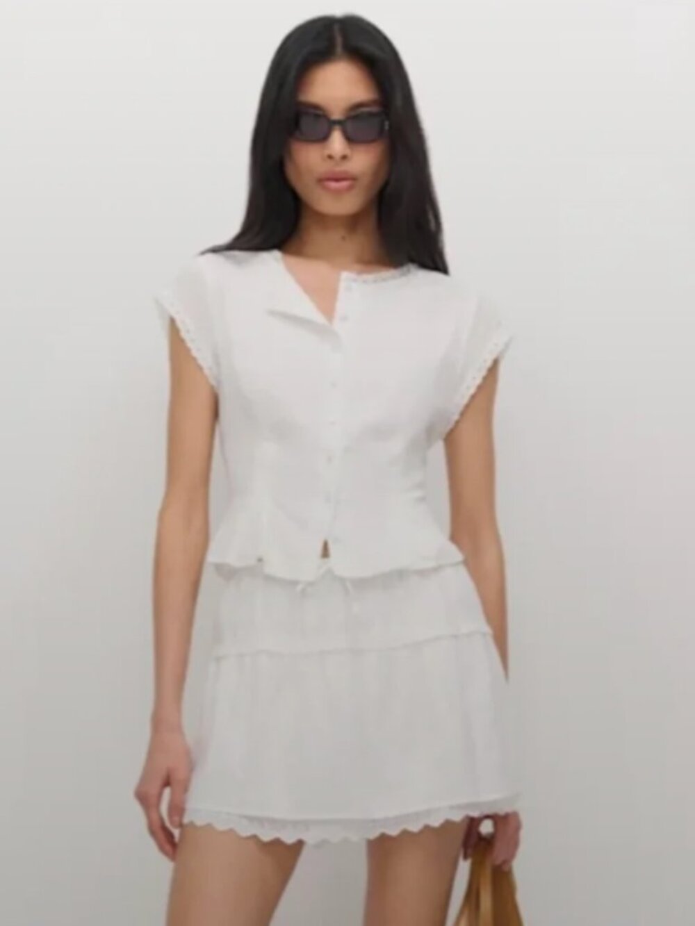 Reformation | Valette White Skirt Set